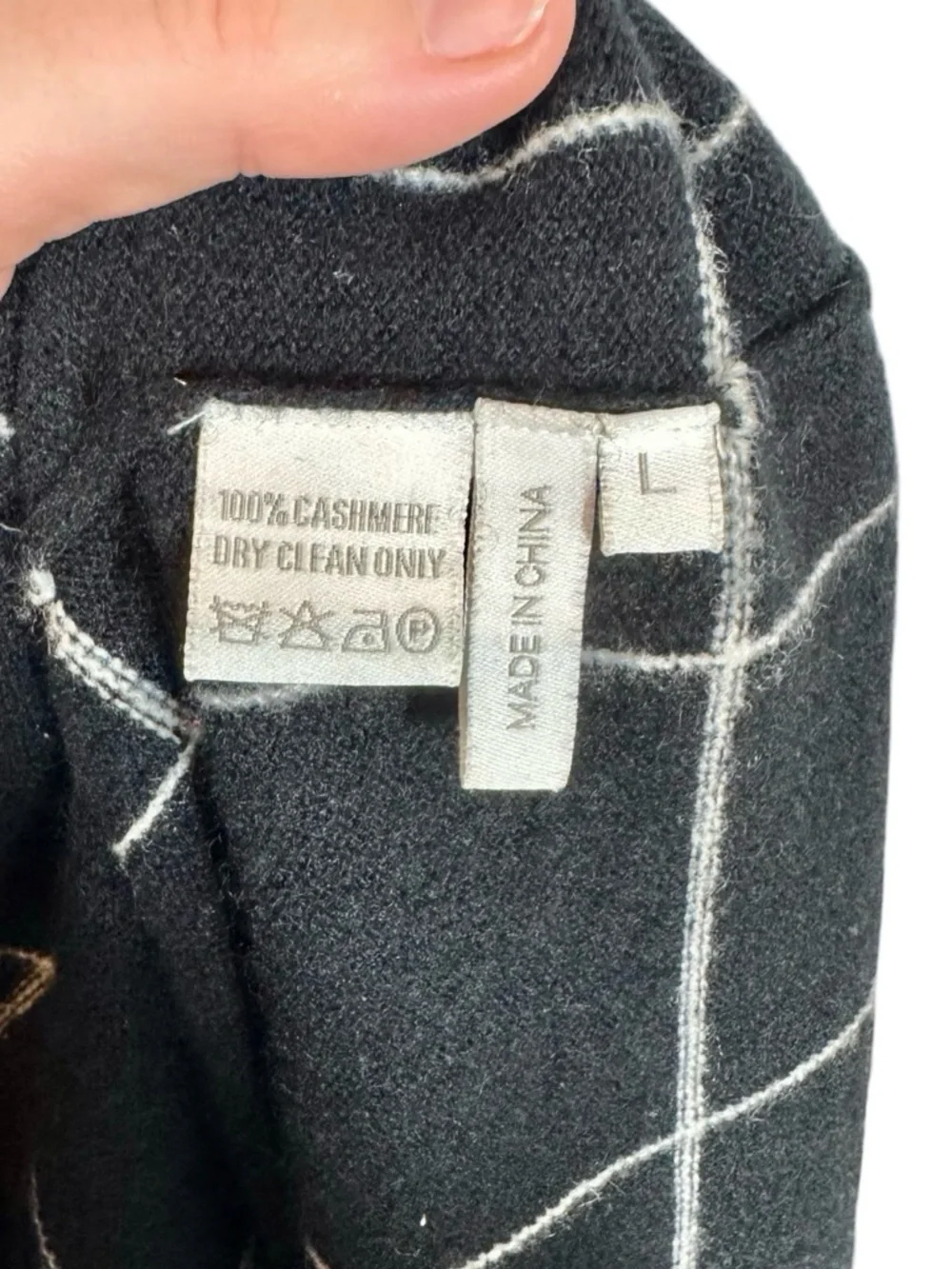 Madeleine Thompson Jedha 100% Cashmere Zip Bomber Sweater Windowpane Check